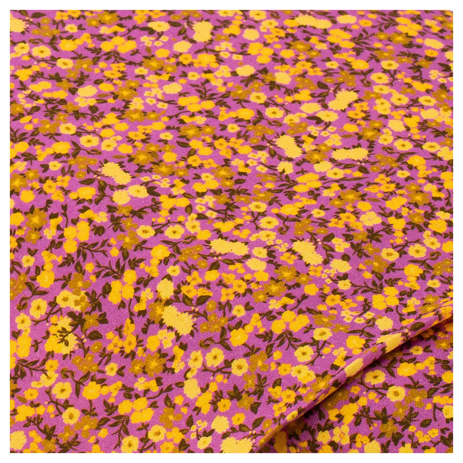 1B Viskose-Leinen Blümchen, lila-color