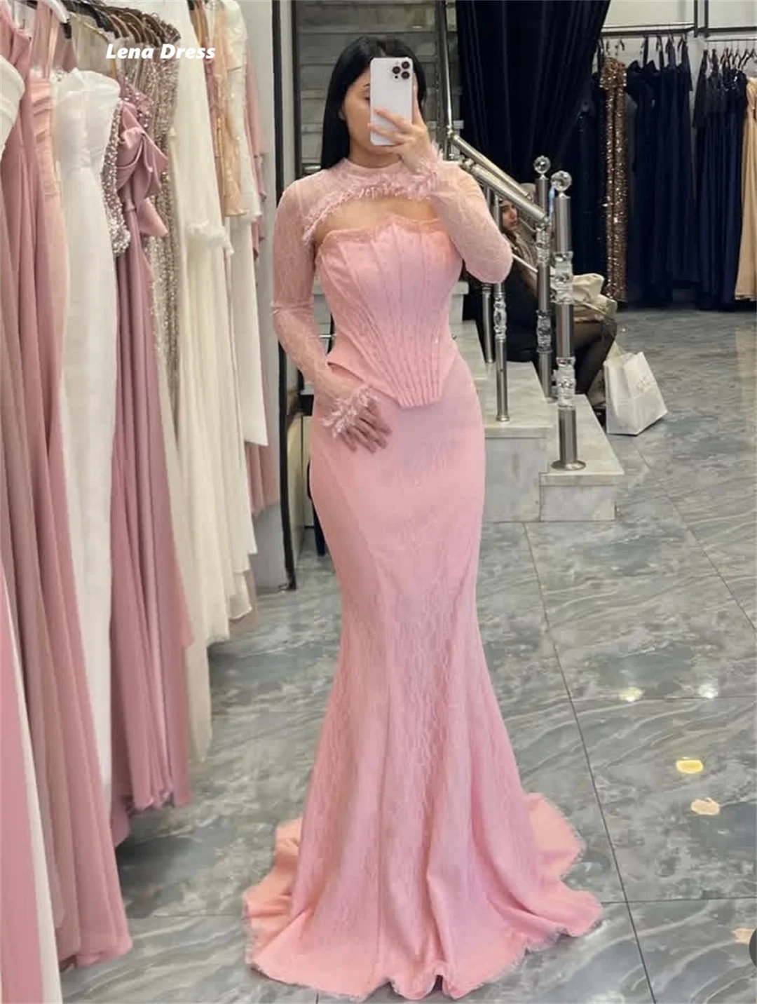 Lena Evening Dresses Woman Elegant Women's Dresses for Wedding Party Dresses Luxury 2026 Customized Luxurious Party Dress Pink