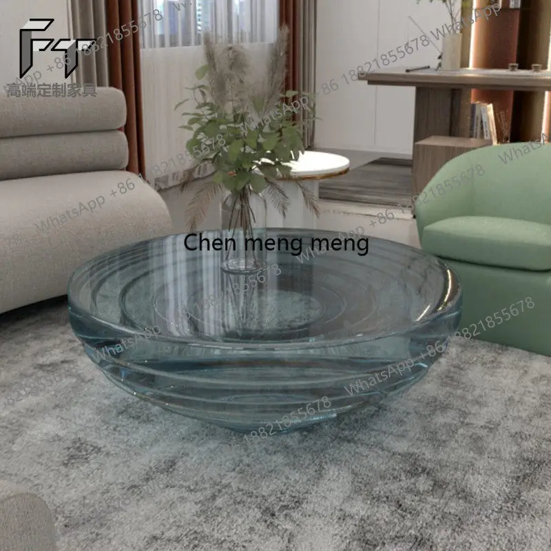 Transparenter Wohnzimmer-Couchtisch Kunstvoller Moderner Minimalistischer Villa-Modellraum Hotel-Couchtisch