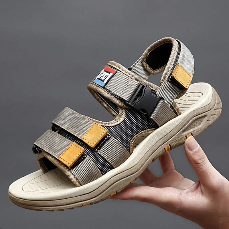Sommer-Herrensandalen aus echtem Leder, Freizeitschuhe für Herren, Outdoor-Herrensandalen aus Leder für Herren, Strandschuhe, römische Herrenschuhe
