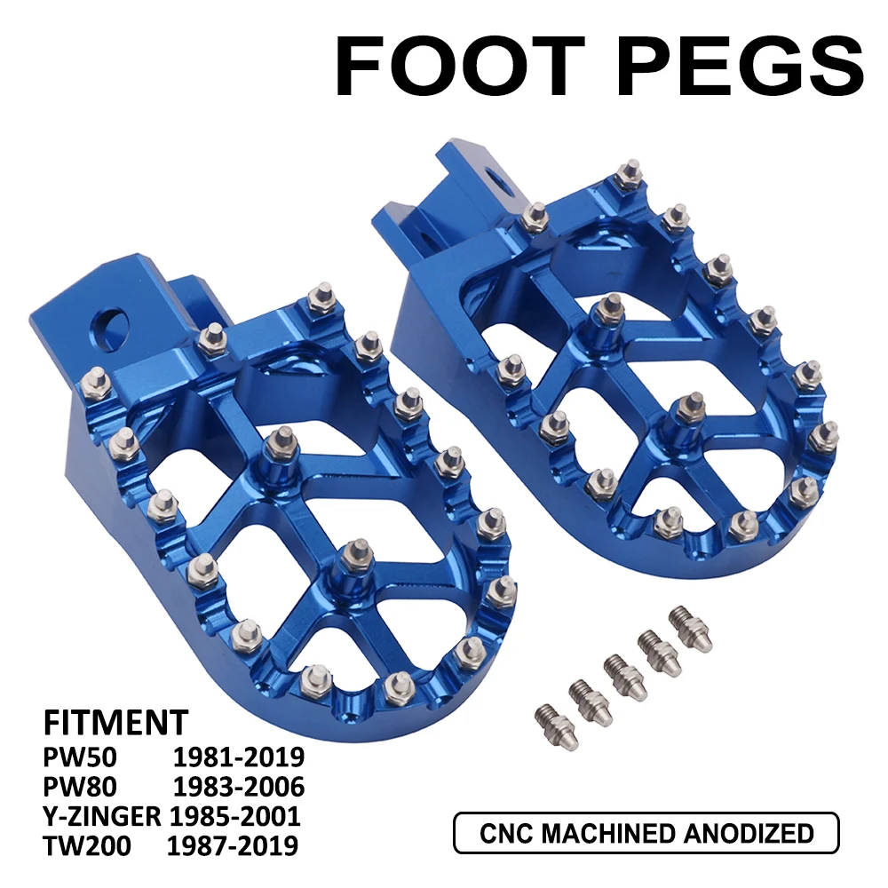 Motorradzubehör Fußrasten Fußpedale Fußstützen für YAMAHA PW50 81-21 PW80 83-06 Y-ZINGER 85-01 TW200 87-21 CNC Image
