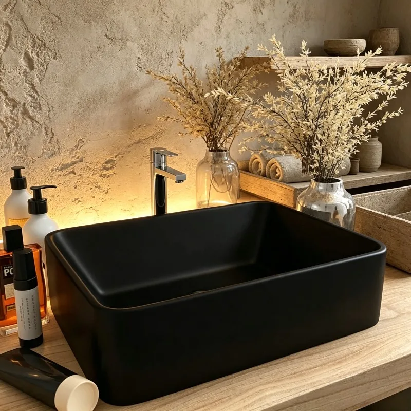 Luxus-Waschbecken Noir matt 41x30x12 cm Keramik