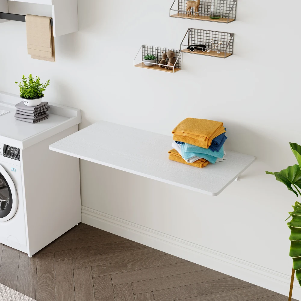 Wäscherei-Klapptisch, wandmontierter Klapptisch für kleine Räume, Klapptisch, Arbeitsbank, Ergänzung für Garage & Schuppen / Home Office / Wäscherei / Hausbar / Küche & Esszimmer