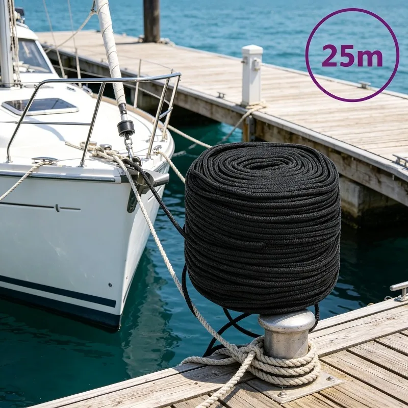 Schiffsschnur Schwarz, komplett, 10 mm, 25 m, Polypropylen, geeignet für Schiffe Image