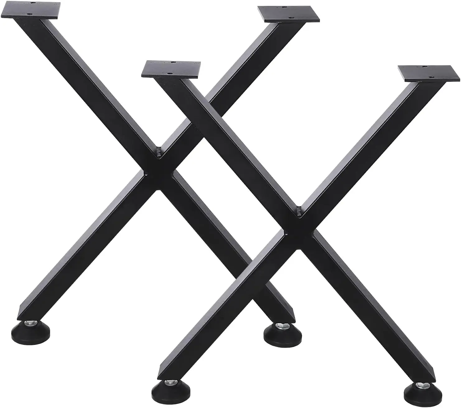 Garvee DIY-Projekte Basisstation 40x48cm 2er-Set Tischgestell: X-förmige Hochleistungs-Stützbeine, Industrielles Verstellbares Nivelliersystem, Bank- und Kaffeetheken-Stützgestell für Wohnzimmer und