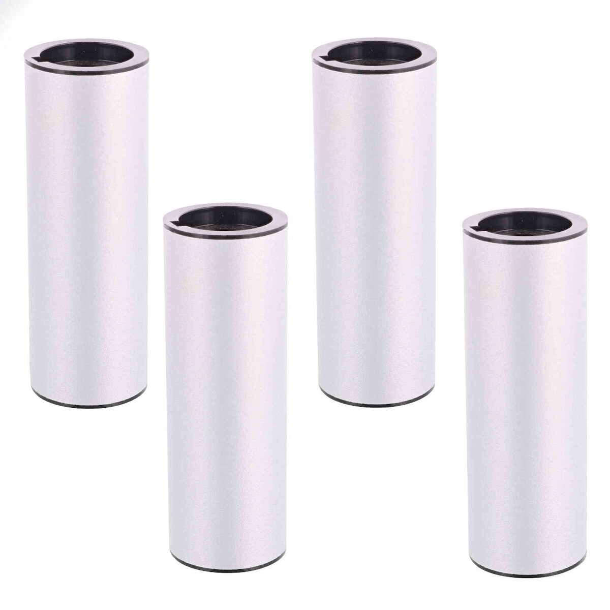 WAGNER Möbelbein/Möbelfuß TENO Starter-Set-4tlg. - Ø 30 x 87 mm, QuickClick® Gleiter & Zubehör, Alu-Optik - 12121204 Image