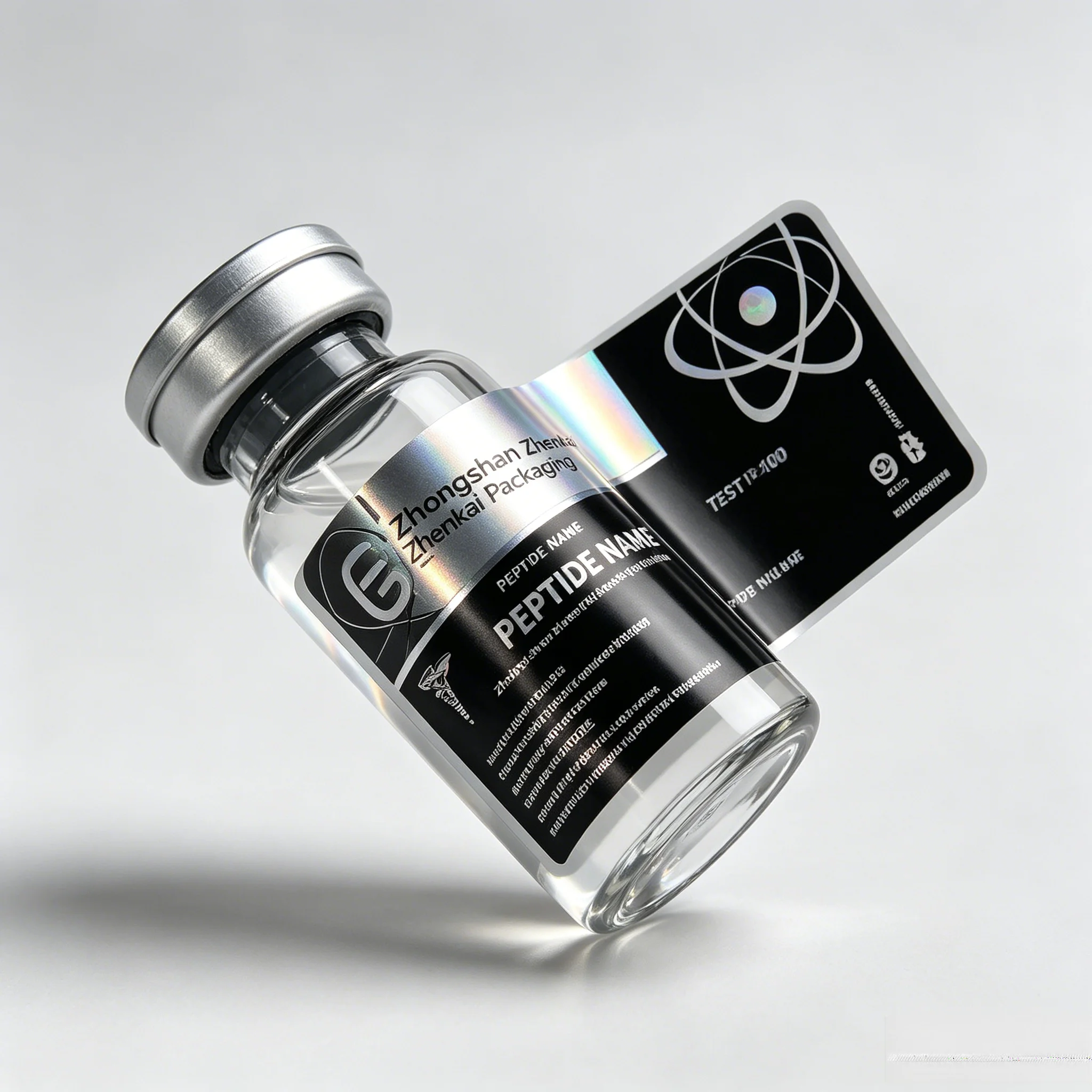3ml 10ml Handfill Peptid-Glasflasche mit individuellen wasserfesten Aufklebern, selbstklebende Etiketten, maßgefertigte Kartonverpackungen Image