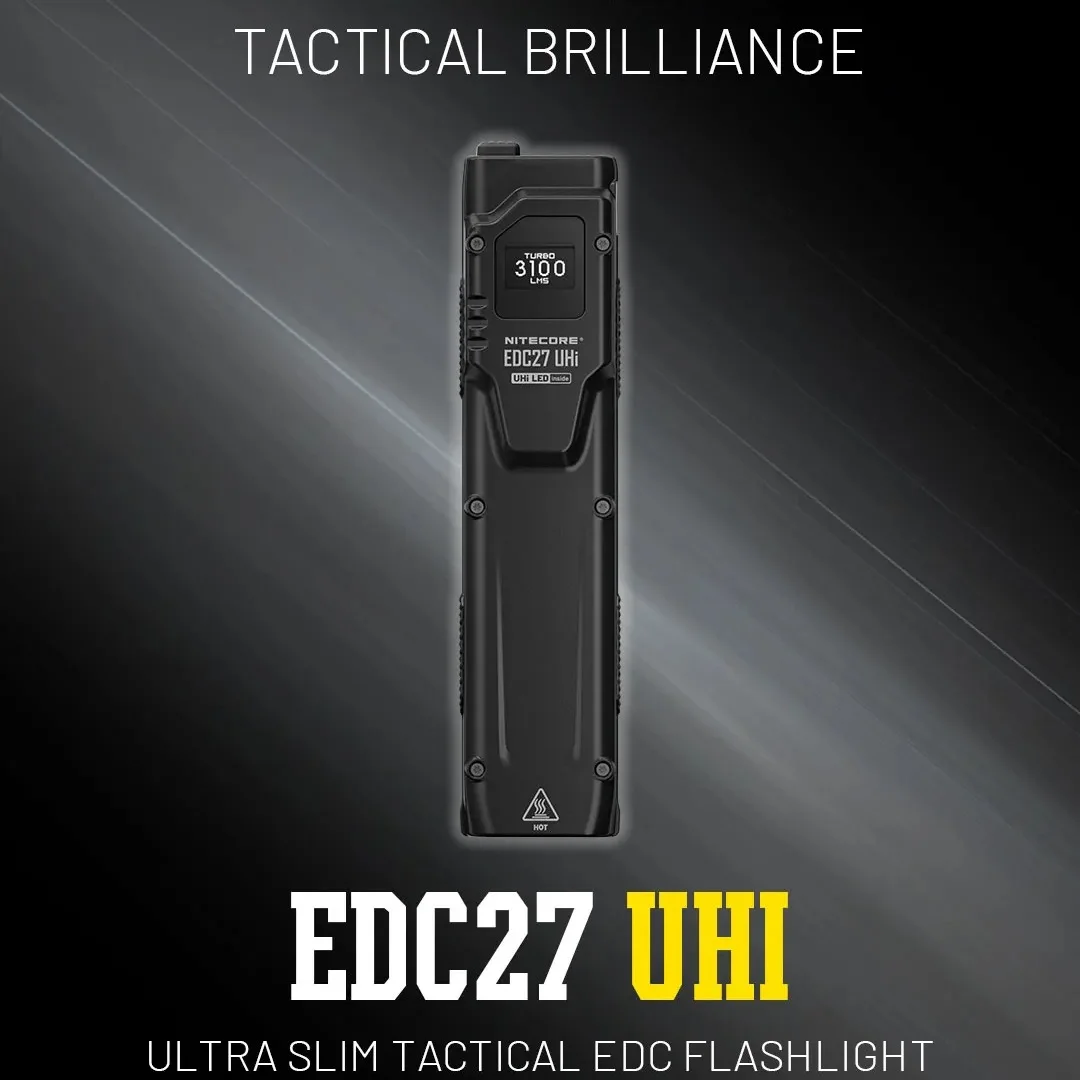 Convoy UHi Taktische EDC-Taschenlampe, 3100 Lumen, wiederaufladbare Taschenlampe, ultradünn, eingebauter Li-Ionen-Akku für Camping, tägliches Tragen Image