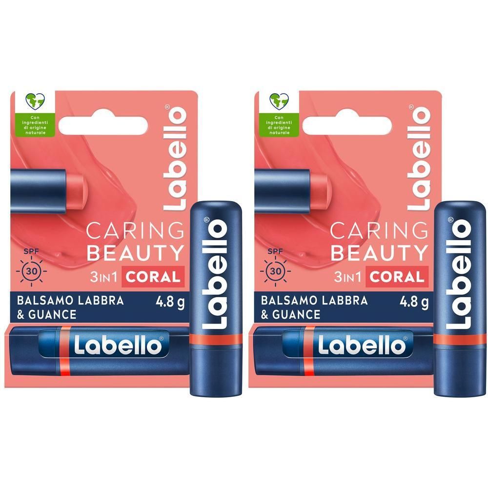Labello Caring Beauty Lip & Cheek Coral SPF30 4.8 g, Burrocacao labbra