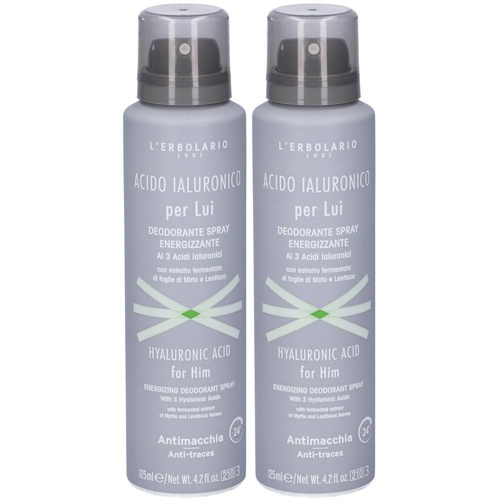 L`Erbolario Deodorante Spray Acido Ialuronico per Lui 2x125 ml
