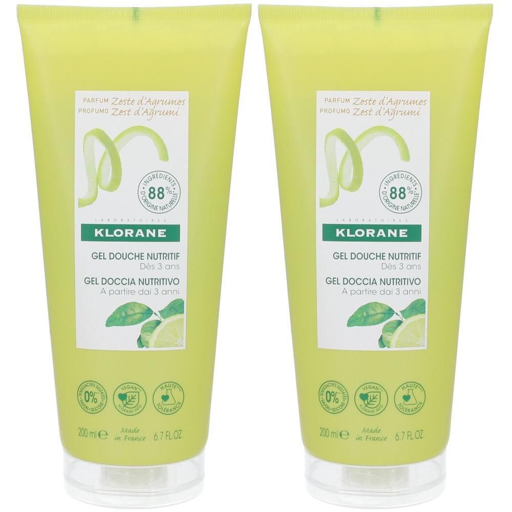 Klorane Gel Doccia Nutritivo al Cupuaçu BIO Profumo Zest d'Agrumi 200m