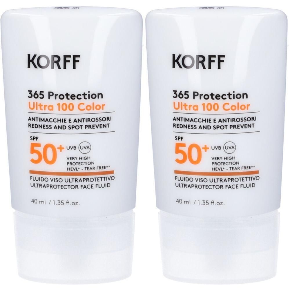 KORFF 365 Ultra 100 Color Fluido Viso SPF50+ 2x40 ml