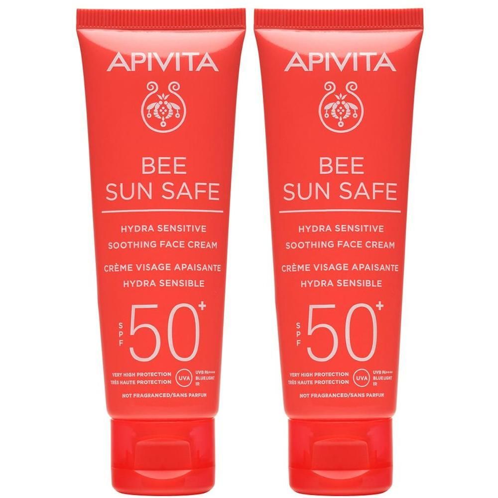 Apivita Bee Sun Safe Hydra Sensitive SPF50+ Crema Viso Lenitiva, pelle