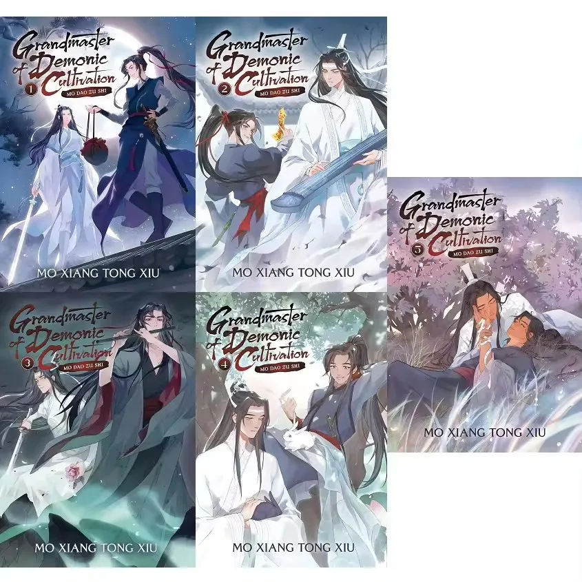 5 Bücher/Set Englische Belletristik Bücher Großmeister der dämonischen Kultivierung Mo Dao Zu Shi Roman Vol. 1-5 Comic-Englischer Manga-Roman Image