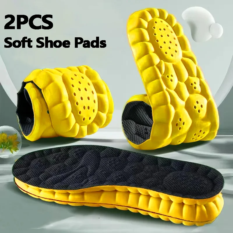 4 Stück weiche Latex Memory Foam Einlegesohlen Frauen Männer Sport Laufen Fuß stütze Schuh polster atmungsaktive ortho pä dische Füße Pflege Einsatz Kissen Image