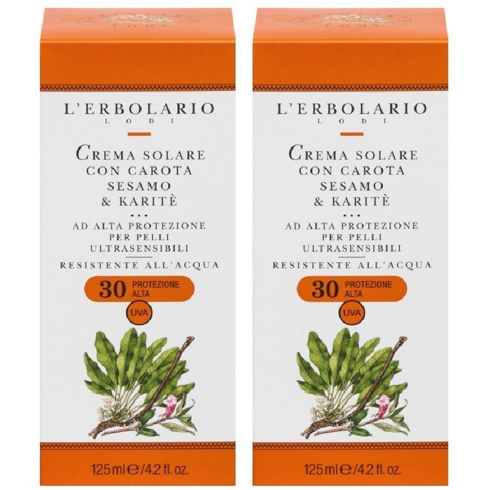 L´Erbolario Crema Solare per Pelli Ultrasensibili SPF30 2x125 ml solar