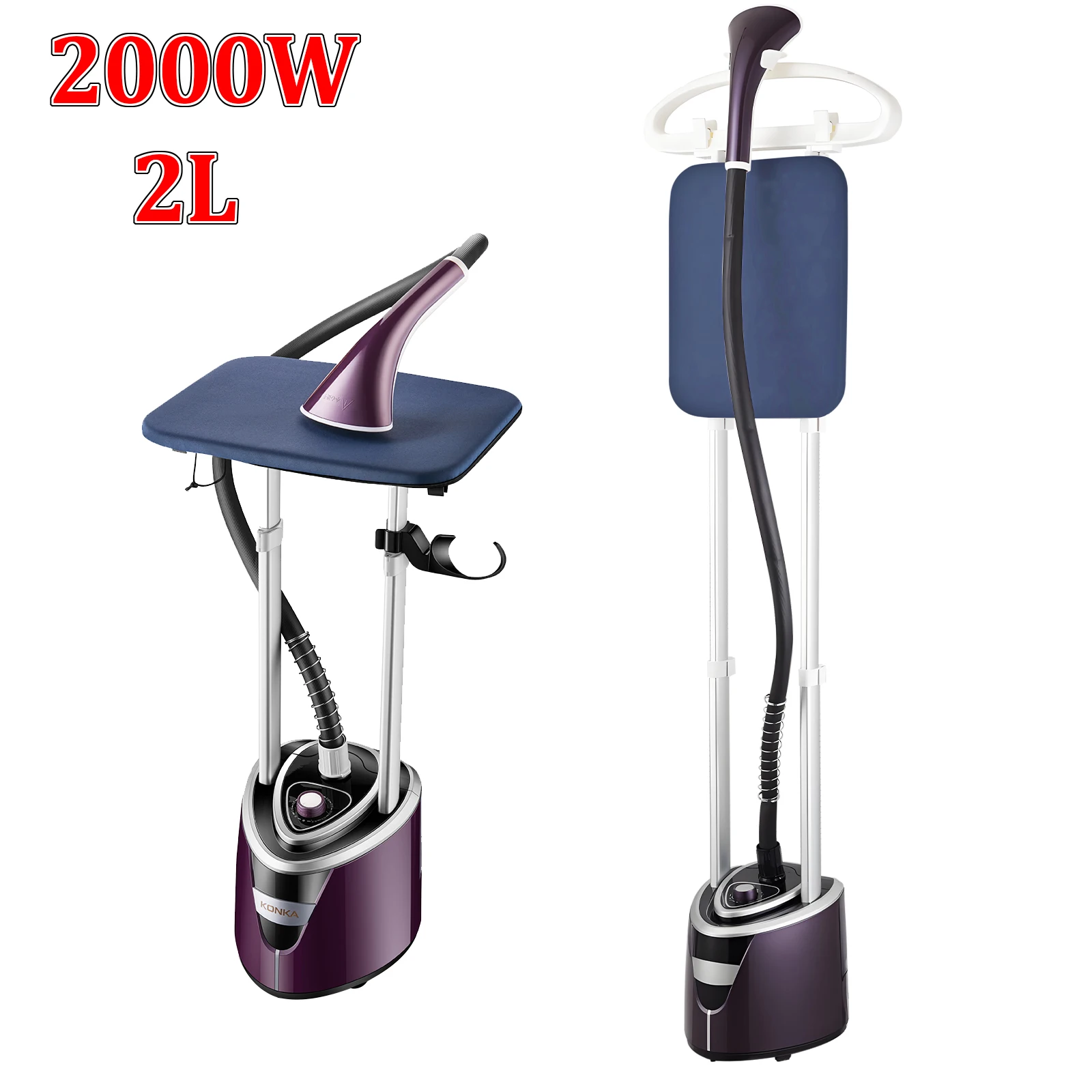Défroisseur Vapeur Électrique Portable 2000W, Fer à Repasser Vertical à Vapeur pour Vêtements, Machine à Sécher et à Repasser les Vêtements