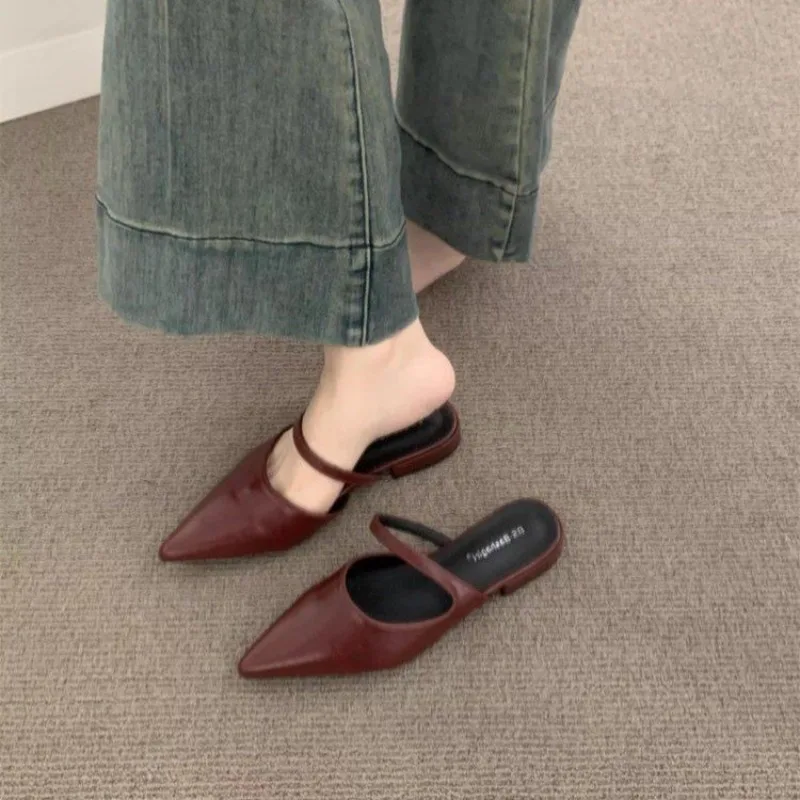 Sommer Neuer Stil Damen Frühling Sommer Spitze Pantoletten Mode Flache Party-Kleider-Slipper Elegante Damenschuhe