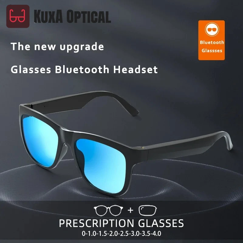 XUKA Kabellose Smarte Korrekturbrille für Herren mit Sprachanruf, Musikwiedergabe, Fernbedienung, Kurzsichtigkeit, Weitsichtigkeit, Polarisierte Sonnenbrille Image