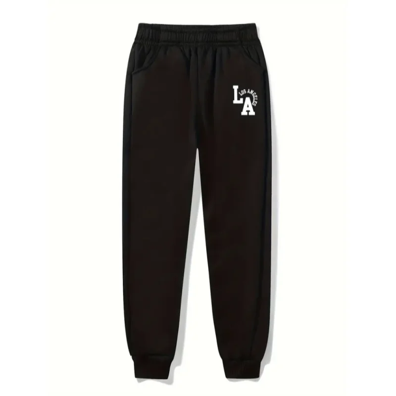 Neue Herren-Sporthose mit lockerer Passform, Baumwolle, bedruckt, lässig, elastische Taille, Jogginghose, Fitness, Laufen, Training, Sport-Sweathose Image
