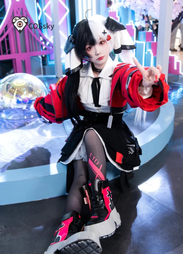Lacrimosa Neverness to Everness Cosplay-Kostüm Game NTE Halloween Karneval Damen JK Uniform Mantel Rock Hemden Socken Perücke Anzug Image