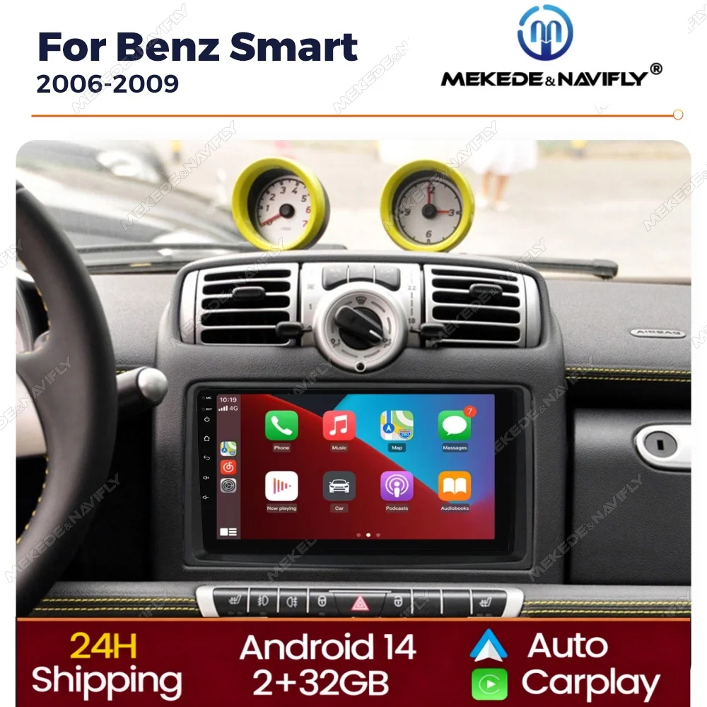 Intelligentes Autoradiosystem für Mercedes Benz Smart Fortwo 451 2006-2009 CarPlay Android Auto GPS-Navigation Multimedia-Player Image