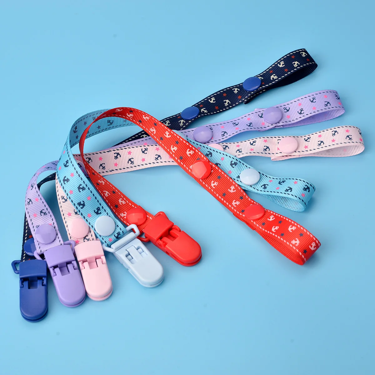 Baby Schnuller Clip Nippel Cartoon Print Schnuller Kette Kinderwagen Zubehör Kinder Beißringe Spielzeug Anti-verloren Gurtband Seil Neugeborenen Image