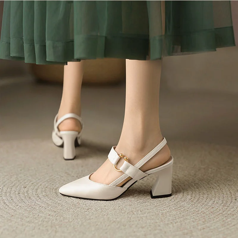 Block Heels Sandale Weibliche Mittlere Ferse Schuh Chunky Echtes Leder Schuhe Sommer Neue 2025, Sandalen Damen Mode Elegante Schwarz Heißer
