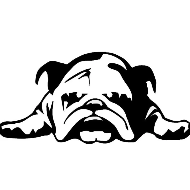 Autocollant de voiture Jpct Adorable Bouledogue Anglais Fatigué, pour Voiture Diesel, Moto, Pièces Auto, Réfrigérateur, Décalque Amusant en PVC