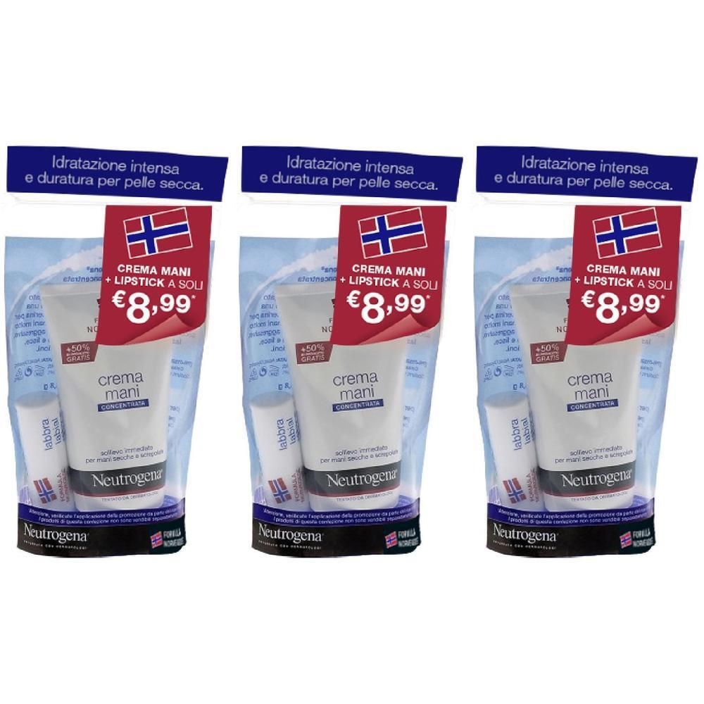 Neutrogena Crema Mani + Lipstick 3x1 pz Rossetto