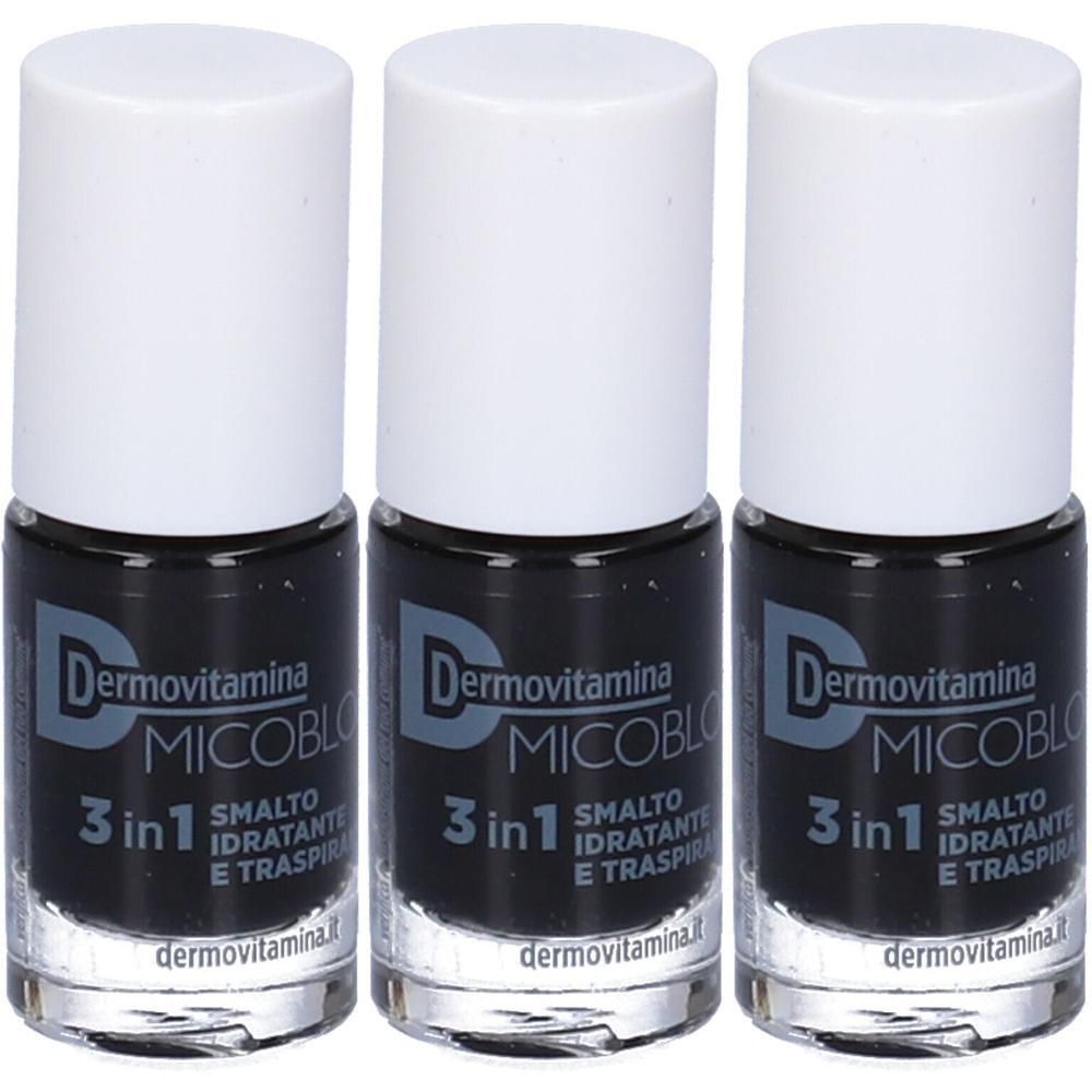 Dermovitamina Micoblock® 3 in 1 Smalto Idratante e Traspirante Nero 3x