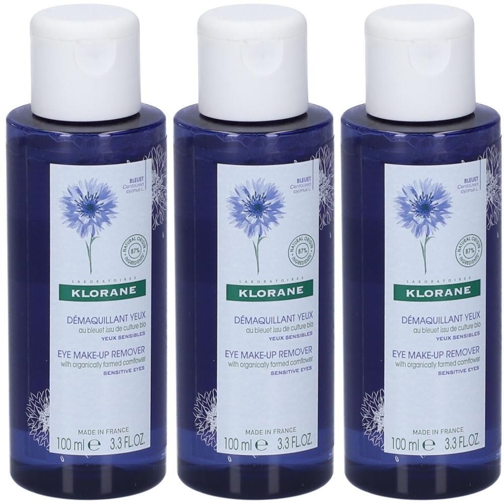 Klorane Struccante Occhi al Fiordaliso BIO 100ml - sensibili 3x100 ml