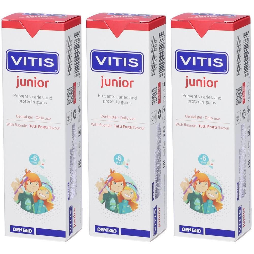 Vitis® Junior Gel Dentifricio 3x75 ml