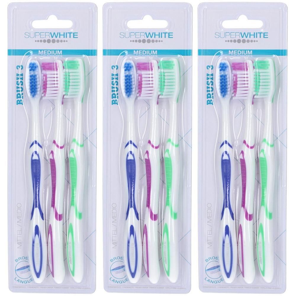 Superwhite Brush Spazzolino Medium 3 Pezzi 3x1 St