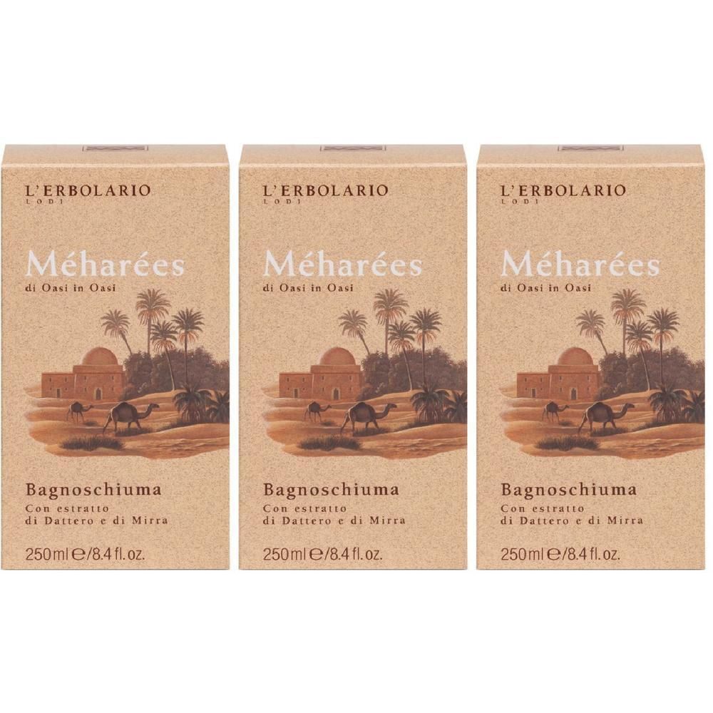 L'Erbolario Meharees Bagnoschiuma 3x250 ml Schiuma da bagno