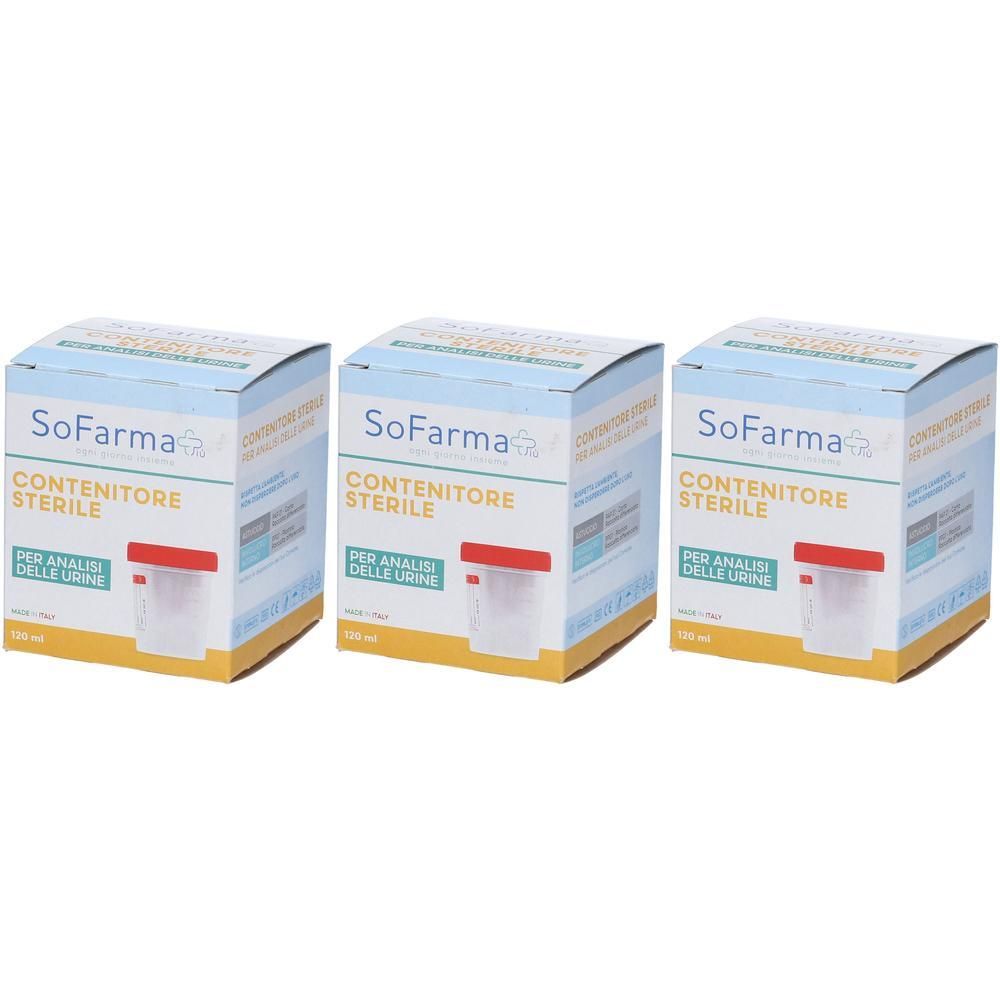 Sofarmapiu' Contenitore Urina In Polipropilene da 120ml 3x1 St