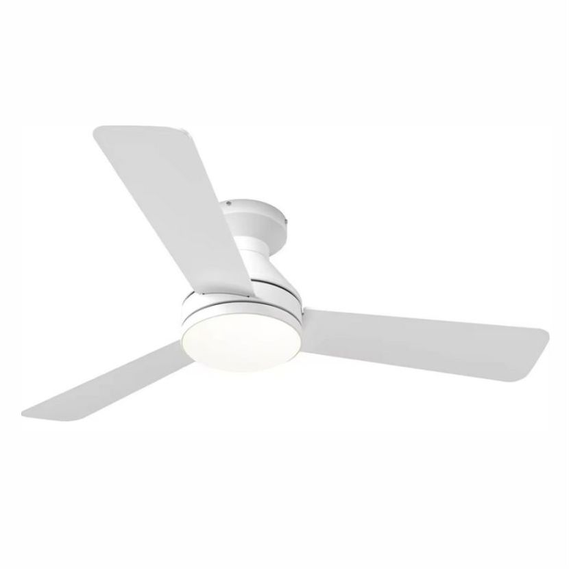 Papuq Deckenventilator mit LED-Beleuchtung. Gleichstrom, Weiß, Ø 105 cm. Wendeklingen Image