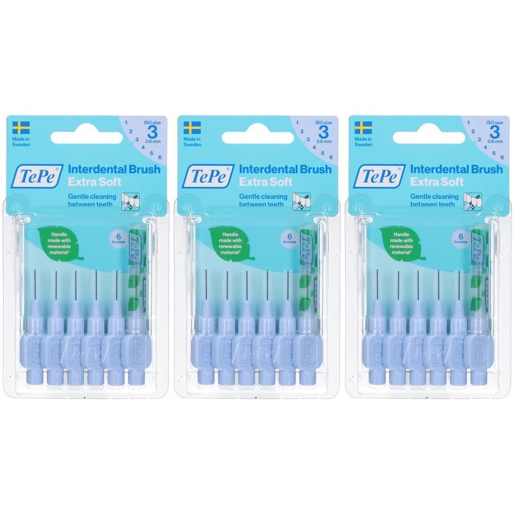 TePe® Extra Soft Azzurro Scovolino Interdentale blister ISO 3 - 0,6 mm