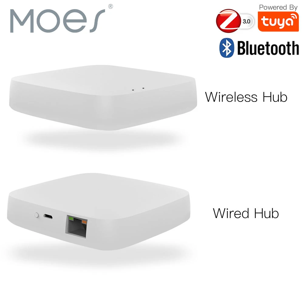 MOES Tuya ZigBee Wireless Gateway Hub Wired Multi-modus Brücke Bluetooth Fernbedienung Mesh Smart Leben APP Alexa Google hause Image