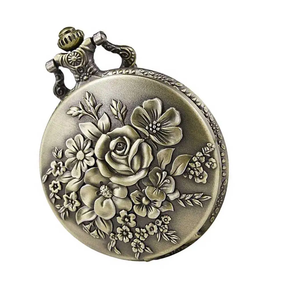 Retro-Quarz-Taschenuhr mit abnehmbarem Kettenhaken, elegante Vintage-Uhr aus Legierung für Männer und Frauen, Geschenke zum Geburtstag, Weihnachten Image