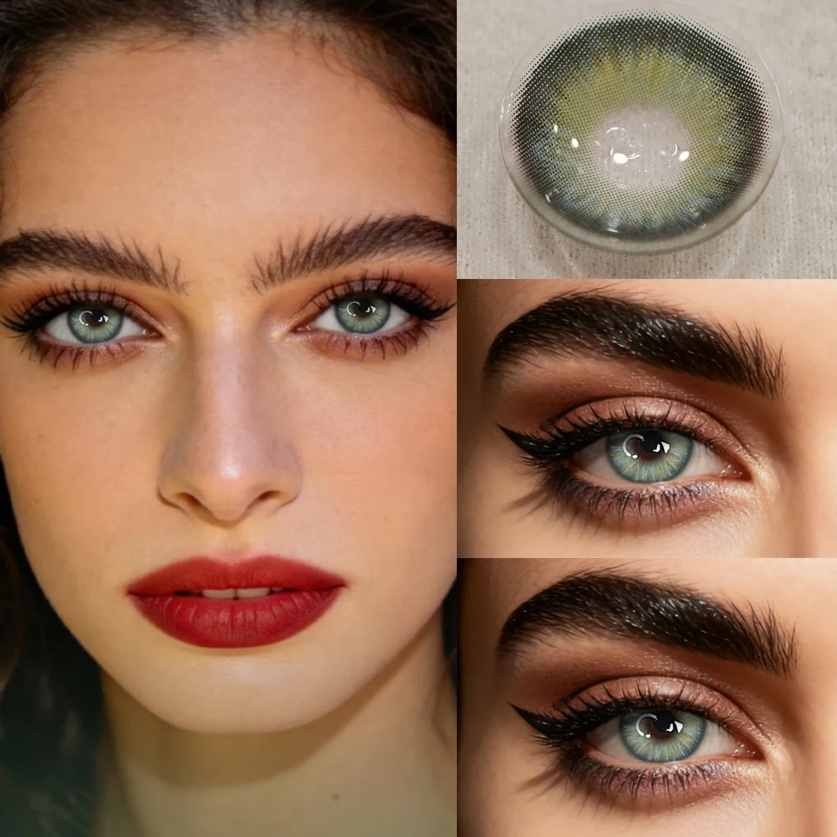 VISUASHOW Iris Blue farbige Kontaktlinsen mit Sehstärke, halbjährlich, für kleine Pupillen, natürliche Make-up-Linsen Image