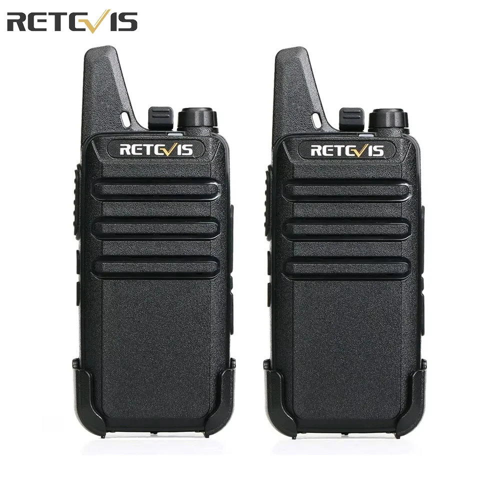 Retevis RT622 Mini-Walkie-Talkie, 2 Stück, VOX USB PMR 446 FRS, lizenzfreie tragbare Zwei-Wege-Radios-Station für Restaurant-Einzelhandel Image