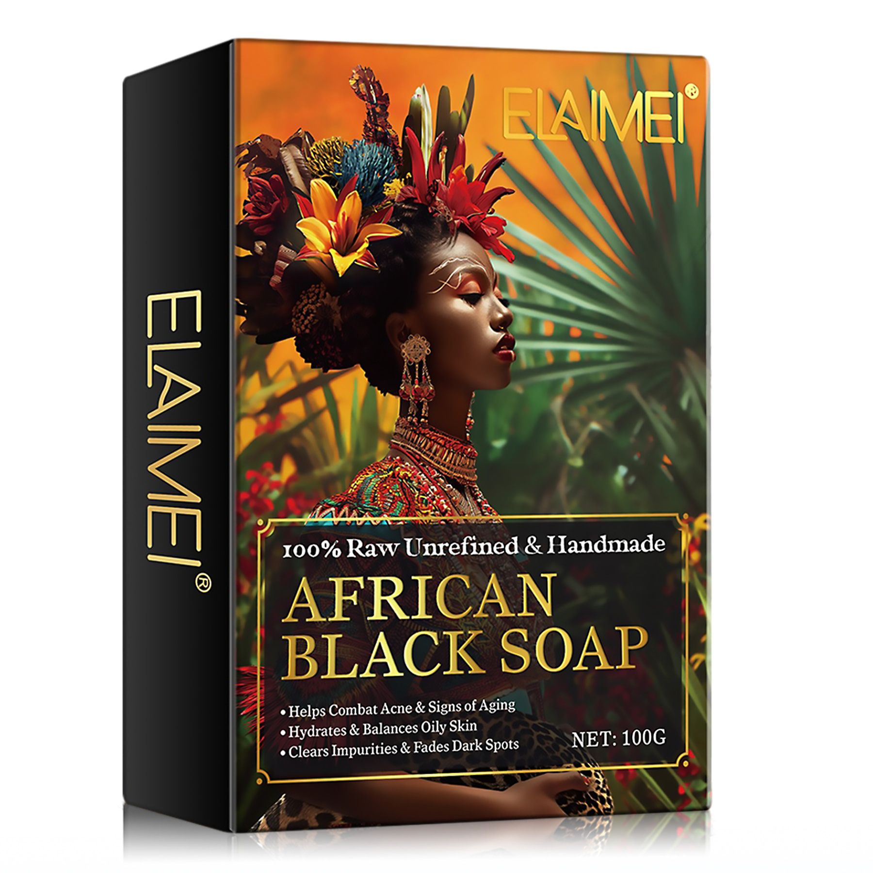 Aliver Sapone nero africano naturale per la cura della pelle 1x100 g