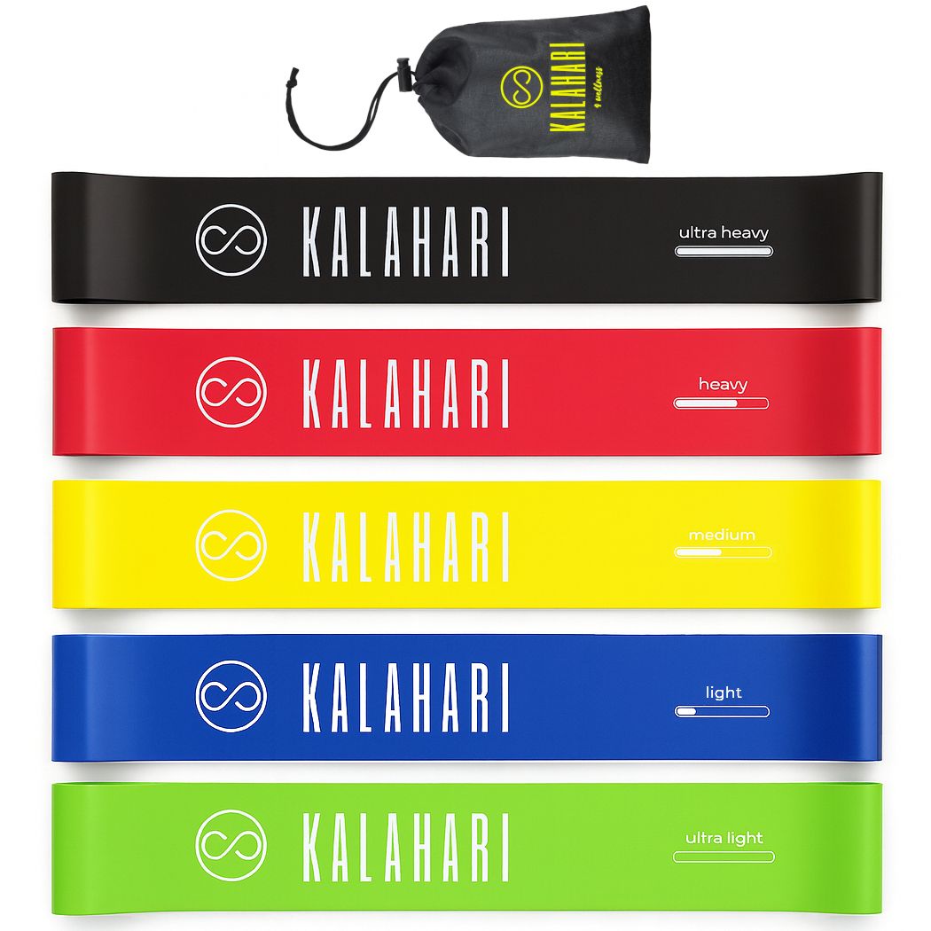 KALAHARI Elastici Fitness Set di 5 + eBook esercizi, Fascia elastica c