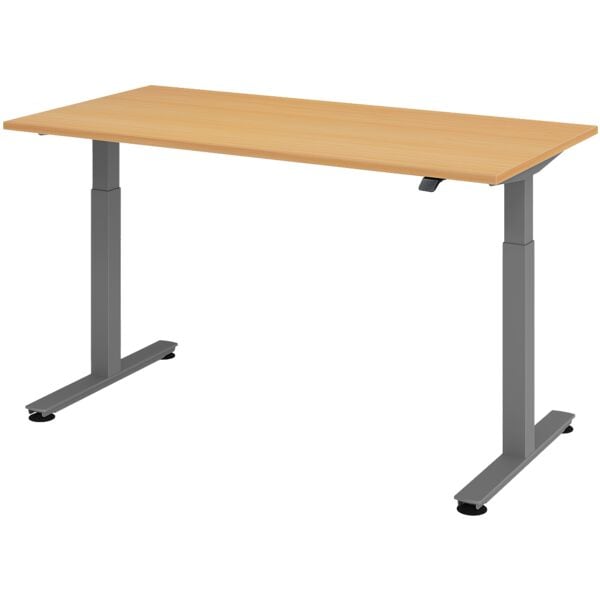 HAMMERBACHER Schreibtisch höhenverstellbar (elektrisch) »Alicante« 160 cm Gestell graphitfarb Buche/ Graphit, 160x120x80 cm
