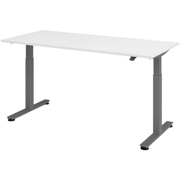HAMMERBACHER Schreibtisch höhenverstellbar (elektrisch) »Alicante« 180 cm Gestell graphitfarb Weiß/Graphit, 180x120x80 cm