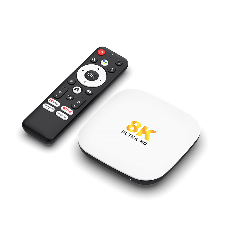 H96 Max Android 14 TV Box 8K Ultra HD Smart Streaming Media Player, Google Assistant Voice Remote, Support Netflix YouTube Prime Video Google Play, White 8K UHD Home Theater Video Box