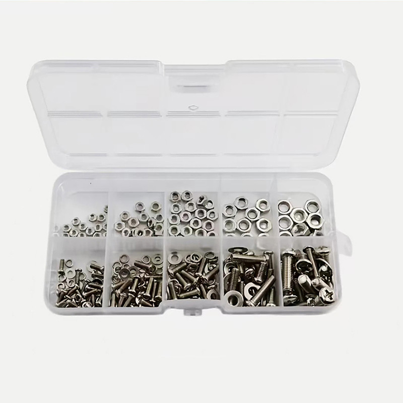 320PCS Hex Nuts and Bolts Set, M2-M5 Metric Hardware Assortment Kit with Screws, Nuts Washers, Universal Fastener Repair Kit for DIY Projects, Home Maintenance, Electronics, Furniture Repairs