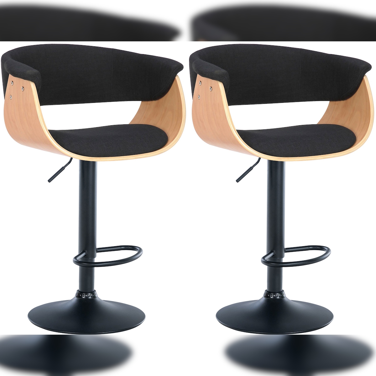 CLP 2er Set Barhocker Vestal natura/schwarz/Stoff Image