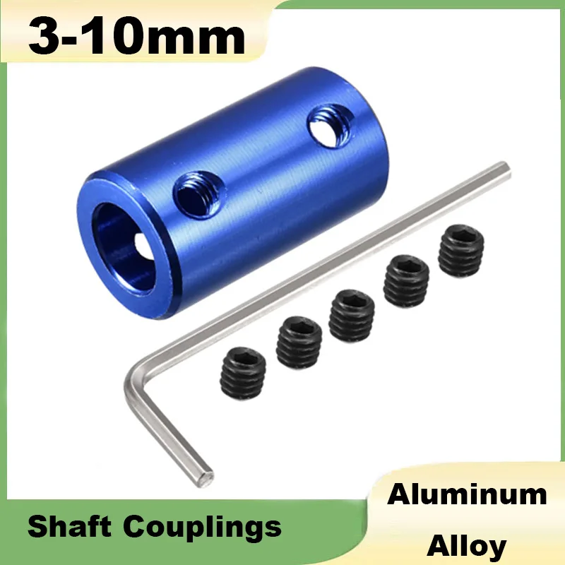 1 Stück Wellenkupplungen 3mm/4mm/5mm/6mm/6,35mm/7mm/8mm/10mm Aluminiumlegierung Blaue Starre Kupplung, Motorverbinder, 3D-Drucker-Teile Image